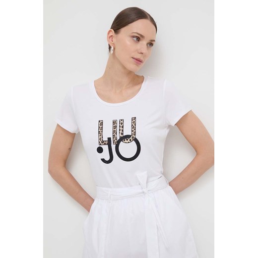 Liu Jo t-shirt damski kolor biały ze sklepu ANSWEAR.com w kategorii Bluzki damskie - zdjęcie 170427416