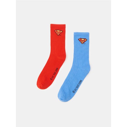 Sinsay - Skarpetki Superman 2 pack - wielobarwny Sinsay 43/46 okazyjna cena Sinsay