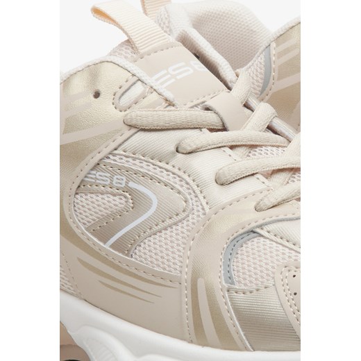 ES8: Beżowo-białe sneakersy damskie ze złotymi zdobieniami ze sklepu Estro w kategorii Buty sportowe damskie - zdjęcie 170428215