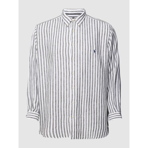 Koszula lniana PLUS SIZE ze wzorem w paski ze sklepu Peek&Cloppenburg  w kategorii Koszule męskie - zdjęcie 170428538