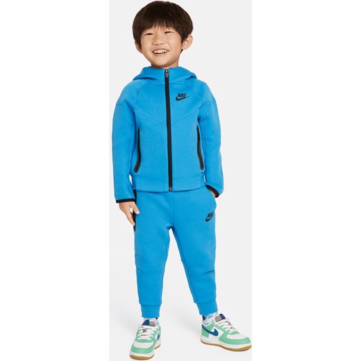 Dwuczęściowy zestaw z bluzą z kapturem dla maluchów Nike Sportswear Tech Fleece Full-Zip Set - Niebieski ze sklepu Nike poland w kategorii Dresy chłopięce - zdjęcie 170429475