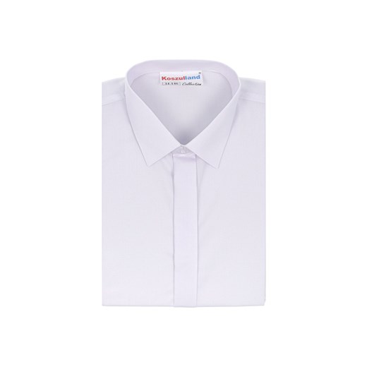 Koszula chłopięca biała z krytą plisą- długi rękaw ze sklepu 5.10.15 w kategorii Koszule chłopięce - zdjęcie 170431117