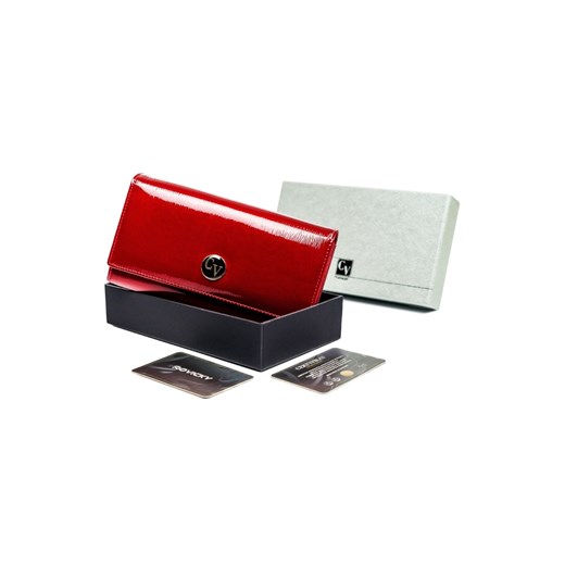 Lakierowany portfel damski na karty - Cavaldi ze sklepu 5.10.15 w kategorii Portfele damskie - zdjęcie 170431136