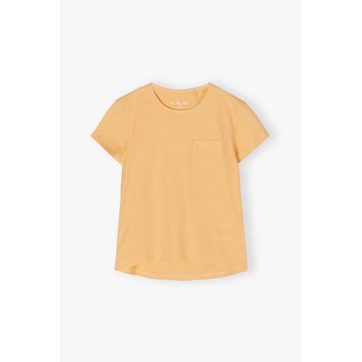 Pomarańczowa koszulka dla dziewczynki z dłuższym tyłem 5.10.15. 110 5.10.15