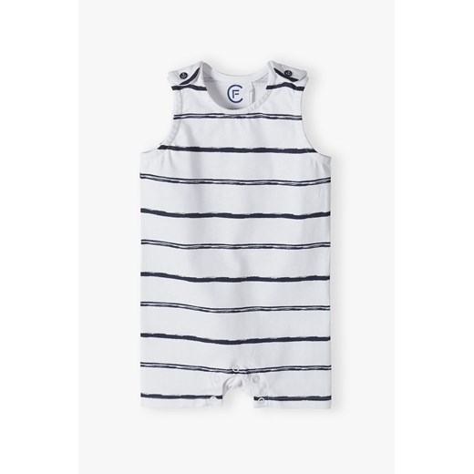 Bawełniany rampers niemowlęcy w paski biały ze sklepu 5.10.15 w kategorii Rampersy - zdjęcie 170431357