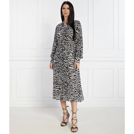 Sukienka Karl Lagerfeld na wiosnę z paskami w abstrakcyjne wzory 