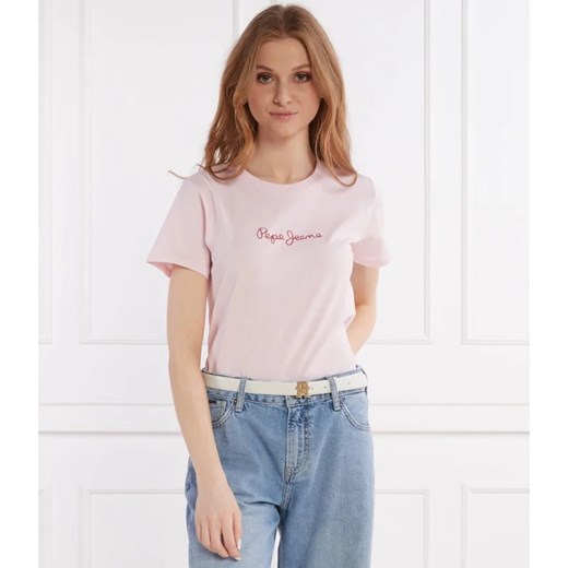 Pepe Jeans London T-shirt LORETTE | Regular Fit ze sklepu Gomez Fashion Store w kategorii Bluzki damskie - zdjęcie 170431489
