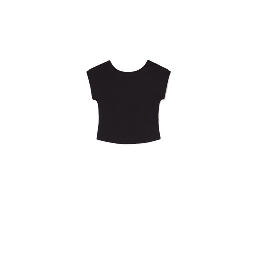 Cropp - Czarna koszulka z dekoltem na plecach - czarny ze sklepu Cropp w kategorii Bluzki damskie - zdjęcie 170437327