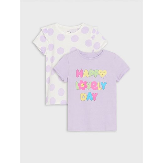 Sinsay - Koszulki 2 pack - fioletowy ze sklepu Sinsay w kategorii Bluzki dziewczęce - zdjęcie 170438886