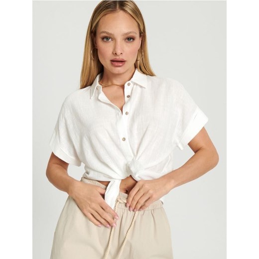 Sinsay - Koszula z krótkim rękawem - biały ze sklepu Sinsay w kategorii Koszule damskie - zdjęcie 170438935