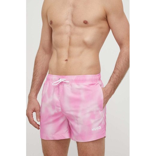 HUGO szorty kąpielowe kolor różowy 50515460 ze sklepu ANSWEAR.com w kategorii Kąpielówki - zdjęcie 170439315