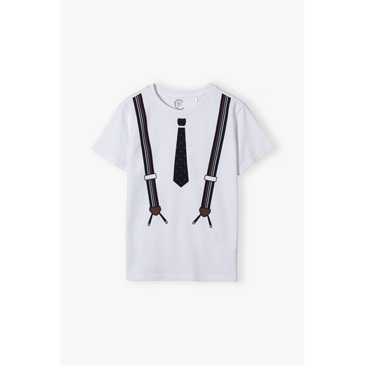 Bawełniany tshirt z nadrukiem szelek dla chłopca ze sklepu 5.10.15 w kategorii T-shirty chłopięce - zdjęcie 170442628