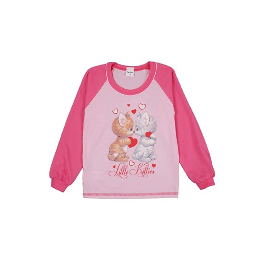 Ciepła dziewczęca piżama różowa Tup Tup kotki z serduszkami Tup Tup 92 5.10.15