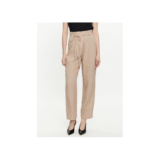 Marella Spodnie materiałowe Ilsa 2413131194 Beżowy Relaxed Fit ze sklepu MODIVO w kategorii Spodnie damskie - zdjęcie 170442756