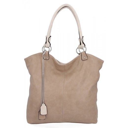 Torebka Uniwersalna Shopper Bag Hernan HB0150 Ciemno Beżowa ze sklepu PaniTorbalska w kategorii Torby Shopper bag - zdjęcie 170442769