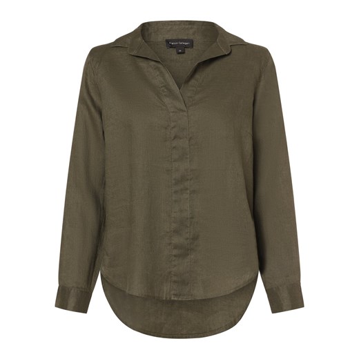 Franco Callegari Damska bluzka lniana Kobiety len khaki jednolity ze sklepu vangraaf w kategorii Bluzki damskie - zdjęcie 170442847