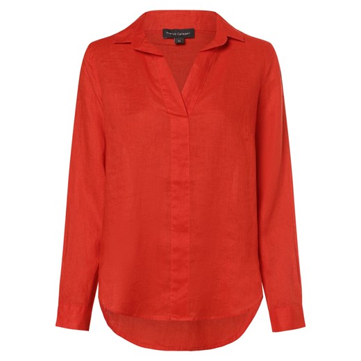 Franco Callegari Damska bluzka lniana Kobiety len czerwony jednolity ze sklepu vangraaf w kategorii Bluzki damskie - zdjęcie 170442849