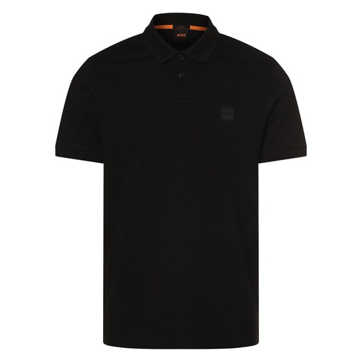 BOSS Orange Męska koszulka polo - Passenger Mężczyźni Bawełna czarny jednolity ze sklepu vangraaf w kategorii T-shirty męskie - zdjęcie 170442877