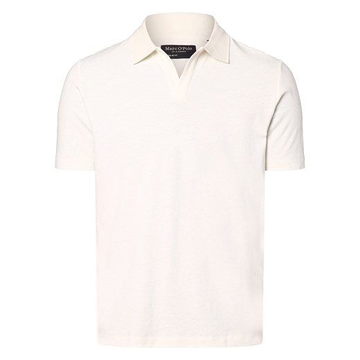 Marc O'Polo Męska koszulka polo z zawartością lnu Mężczyźni Bawełna écru jednolity ze sklepu vangraaf w kategorii T-shirty męskie - zdjęcie 170442887