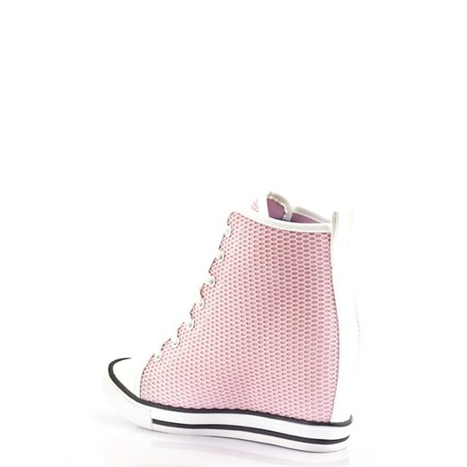 Różowe Sneakersy Pink Sneakres Marcelle born2be-pl  skóra