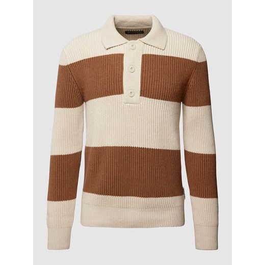 Sweter z dzianiny w paski ze sklepu Peek&Cloppenburg  w kategorii Swetry męskie - zdjęcie 170445348