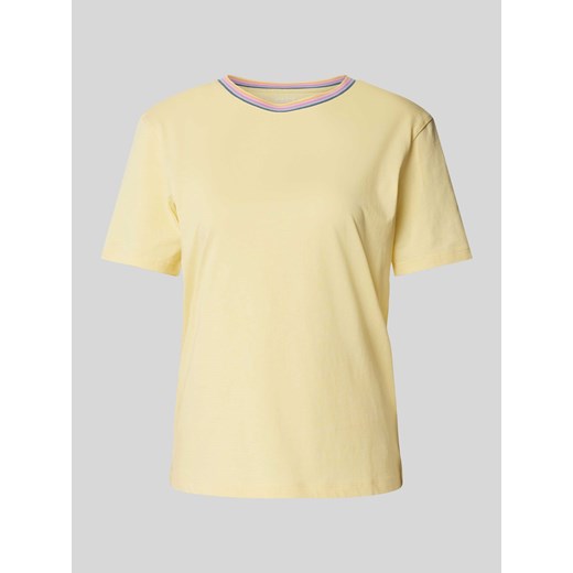 T-shirt z okrągłym dekoltem w kontrastowym kolorze ze sklepu Peek&Cloppenburg  w kategorii Bluzki damskie - zdjęcie 170445359