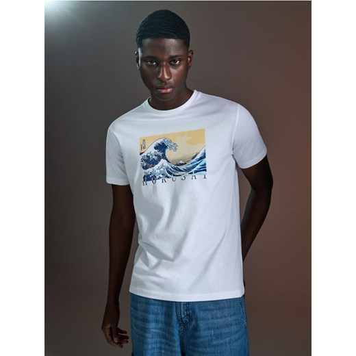 Sinsay - Koszulka z nadrukiem - biały ze sklepu Sinsay w kategorii T-shirty męskie - zdjęcie 170447555