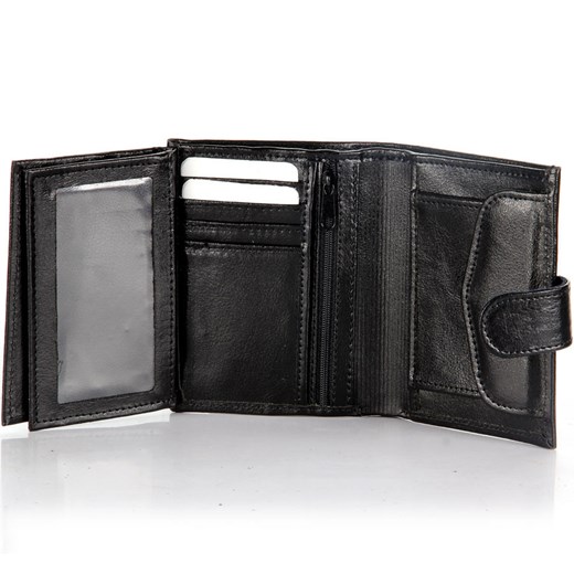 P152 czarny skórzany portfel męski skorzana-com szary z kieszeniami