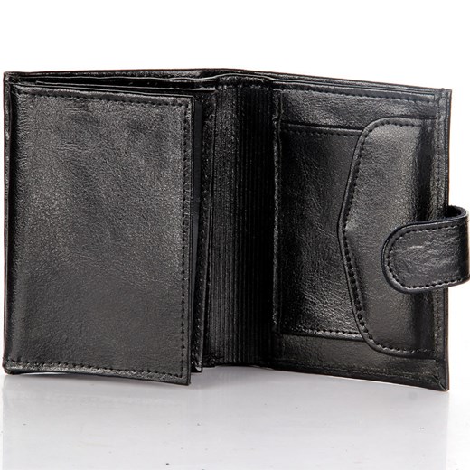 P152 czarny skórzany portfel męski skorzana-com szary z zamkiem