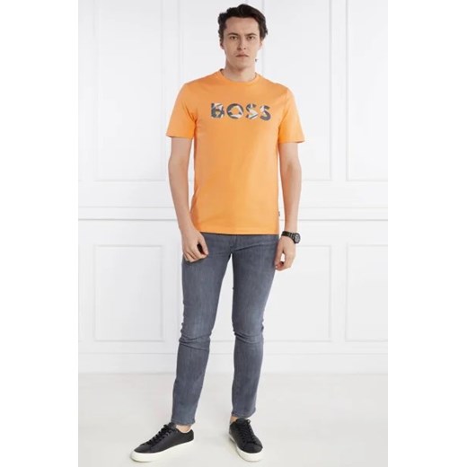 BOSS HUGO t-shirt męski z krótkimi rękawami pomarańczowa