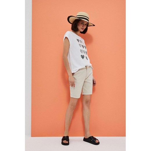 Kapelusz słomkowy z szerokim rondem ozdobiony paskami piaskowy uniwersalny okazyjna cena Moodo.pl