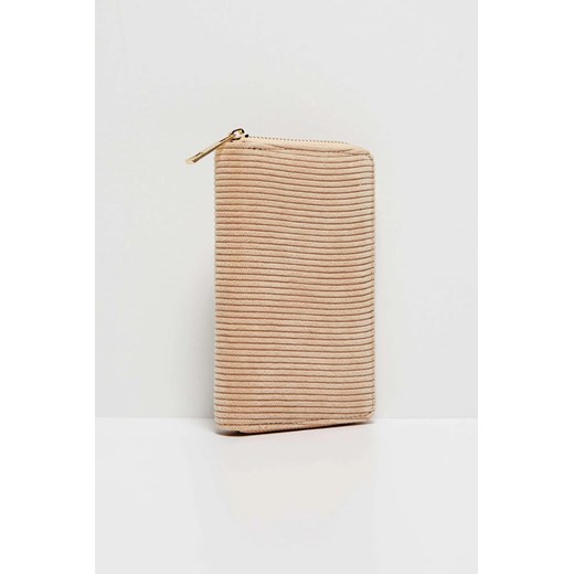 Portfel ze strukturalną fakturą beżowy uniwersalny okazja Moodo.pl