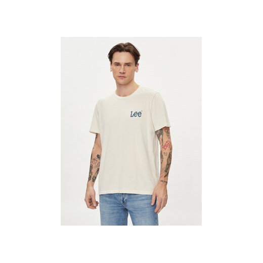 Lee T-Shirt Wobbly 112349079 Écru Regular Fit ze sklepu MODIVO w kategorii T-shirty męskie - zdjęcie 170468075
