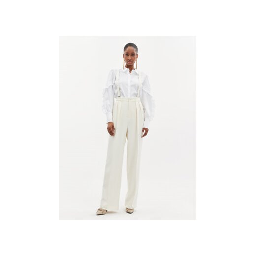 Custommade Spodnie materiałowe Pien 999825531 Écru Regular Fit ze sklepu MODIVO w kategorii Spodnie damskie - zdjęcie 170468485