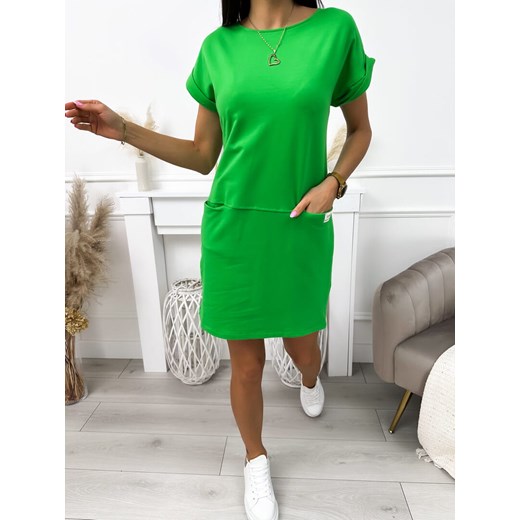 Zielona Sportowa Sukienka z Kieszeniami ze sklepu ModnaKiecka.pl w kategorii Sukienki - zdjęcie 170470419
