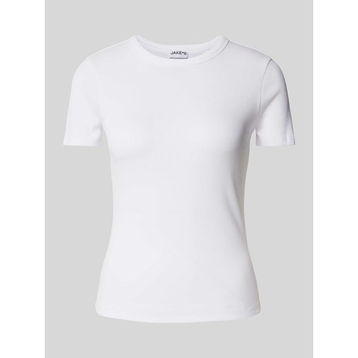 T-shirt z prążkowaną fakturą ze sklepu Peek&Cloppenburg  w kategorii Bluzki damskie - zdjęcie 170473125
