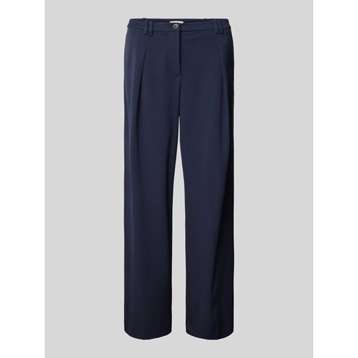 Spodnie materiałowe o rozkloszowanym kroju z zakładkami w pasie ze sklepu Peek&Cloppenburg  w kategorii Spodnie damskie - zdjęcie 170473126