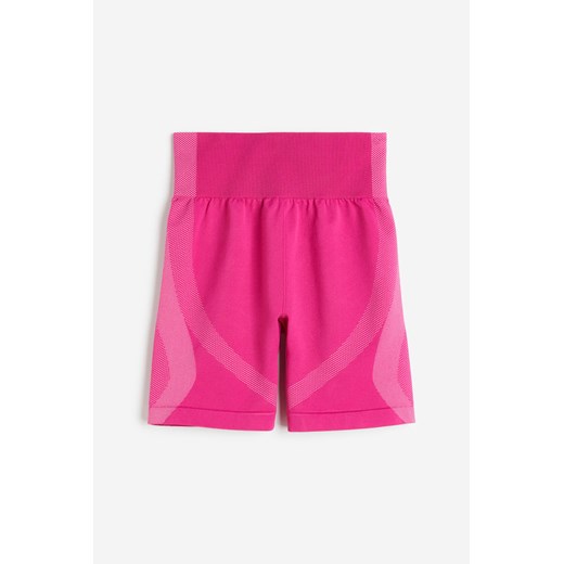 H & M - Krótkie legginsy bezszwowe DryMove - Różowy H & M S H&M