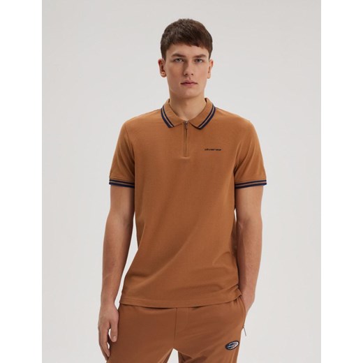 Polo RETROZIP Beż M ze sklepu Diverse w kategorii T-shirty męskie - zdjęcie 170474935
