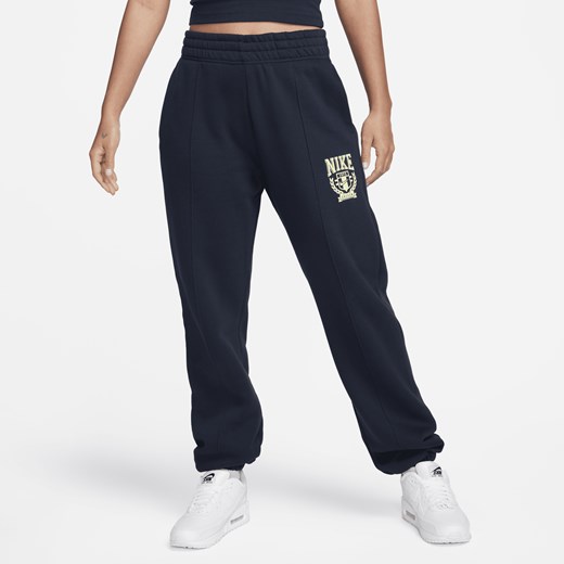 Granatowe spodnie damskie Nike w sportowym stylu 