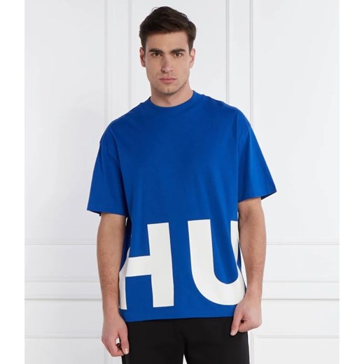 T-shirt męski Hugo Blue bawełniany z napisem 