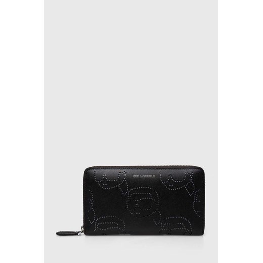 Karl Lagerfeld portfel skórzany damski kolor czarny ze sklepu ANSWEAR.com w kategorii Portfele damskie - zdjęcie 170476109
