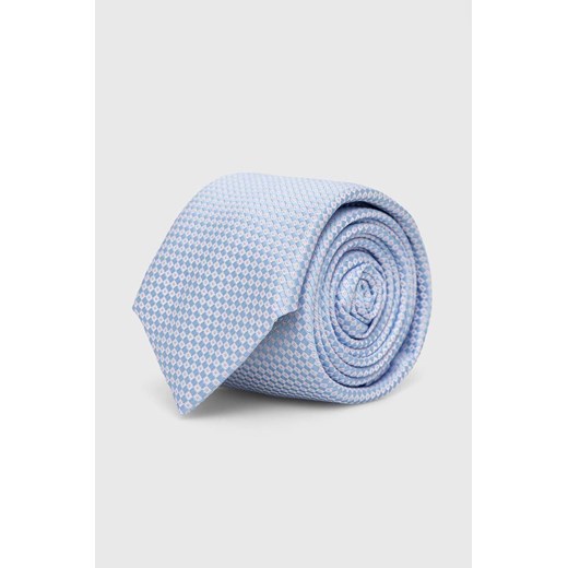 HUGO krawat kolor niebieski 50514846 ze sklepu ANSWEAR.com w kategorii Krawaty - zdjęcie 170476129