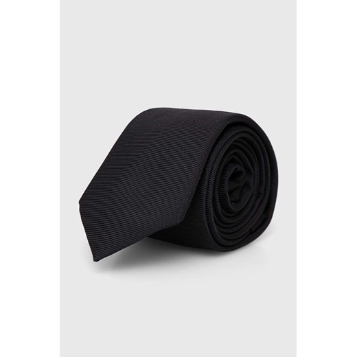 HUGO krawat jedwabny kolor czarny 50515589 ze sklepu ANSWEAR.com w kategorii Krawaty - zdjęcie 170476135