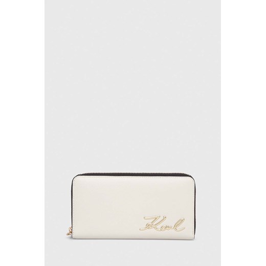 Karl Lagerfeld portfel damski kolor biały ze sklepu ANSWEAR.com w kategorii Portfele damskie - zdjęcie 170479728