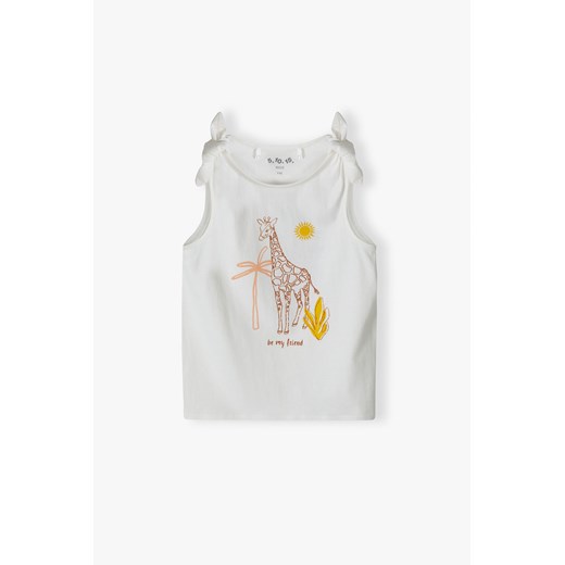 T-shirt bawełniany dla dziewczynki z żyrafą ze sklepu 5.10.15 w kategorii Bluzki dziewczęce - zdjęcie 170493106