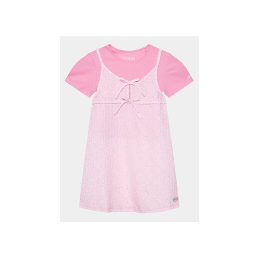 Guess Sukienka codzienna J4GK20 K8GF0 Różowy Regular Fit ze sklepu MODIVO w kategorii Sukienki dziewczęce - zdjęcie 170493488