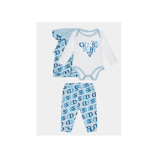 Guess Komplet body, spodnie i kamizelka H4RW08 KA6W0 Niebieski Regular Fit ze sklepu MODIVO w kategorii Komplety niemowlęce - zdjęcie 170493489