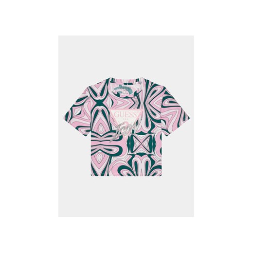 Guess T-Shirt J4RI06 K6YW3 Różowy Boxy Fit ze sklepu MODIVO w kategorii T-shirty chłopięce - zdjęcie 170493536