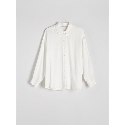 Reserved - Koszula z wiskozy - złamana biel ze sklepu Reserved w kategorii Koszule damskie - zdjęcie 170493755